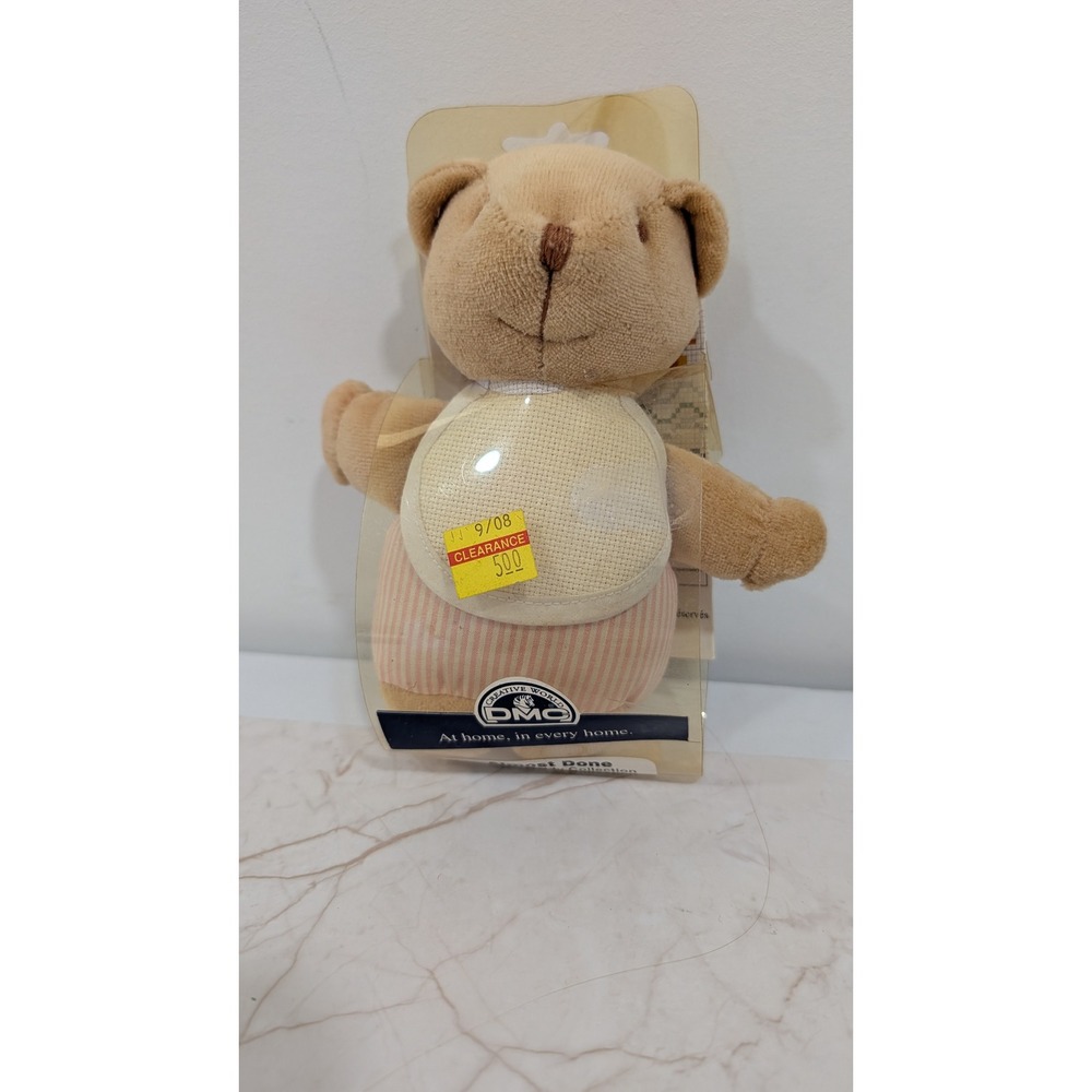 DMC Almost Done Stitch-A-Teddy Collection Baby Pink 5.5 inch 18ct Aida GN002
